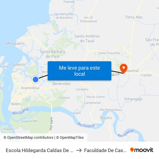 Escola Hildegarda Caldas De Miranda to Faculdade De Castanhal map