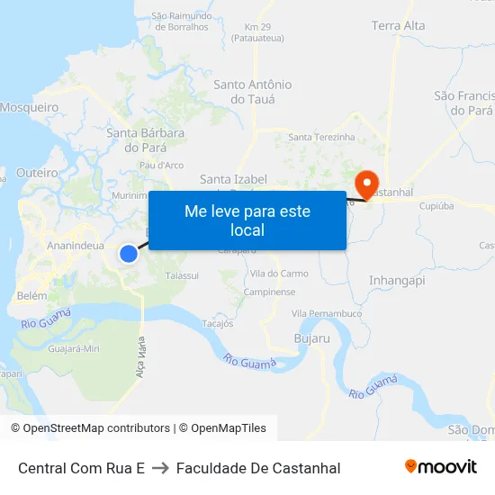 Central Com Rua E to Faculdade De Castanhal map