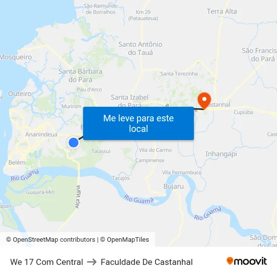 We 17 Com Central to Faculdade De Castanhal map