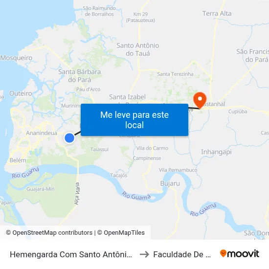 Hemengarda Com Santo Antônio | Sentido Oeste to Faculdade De Castanhal map