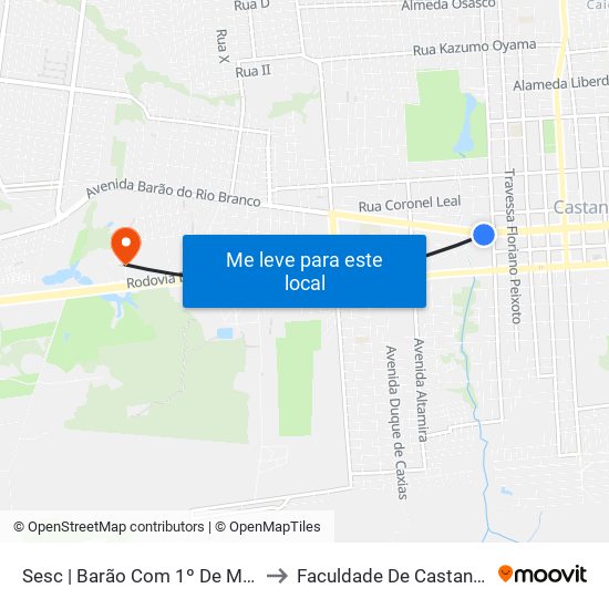 Sesc | Barão Com 1º De Maio to Faculdade De Castanhal map