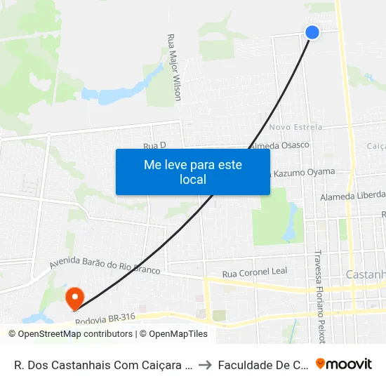 R. Dos Castanhais Com Caiçara | Sentido Leste to Faculdade De Castanhal map