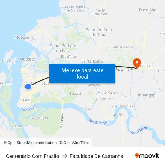 Centenário Com Frazão to Faculdade De Castanhal map