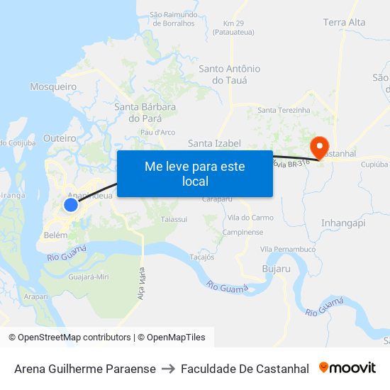 Arena Guilherme Paraense to Faculdade De Castanhal map