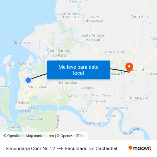 Secundária Com Ns 12 to Faculdade De Castanhal map