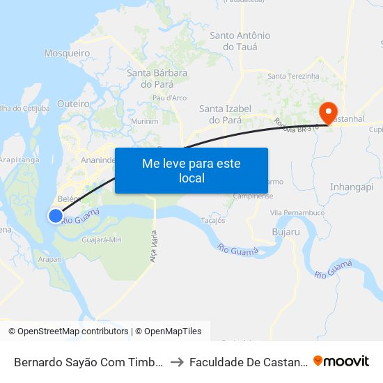 Bernardo Sayão Com Timbiras to Faculdade De Castanhal map