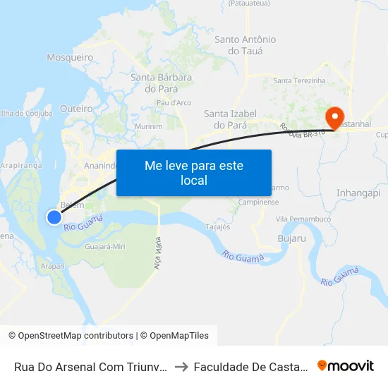 Rua Do Arsenal Com Triunvirato to Faculdade De Castanhal map