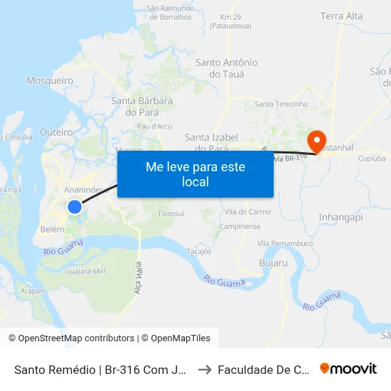 Santo Remédio | Br-316 Com Joaquim Lopes to Faculdade De Castanhal map