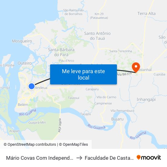 Mário Covas Com Independência to Faculdade De Castanhal map