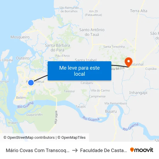 Mário Covas Com Transcoqueiro to Faculdade De Castanhal map