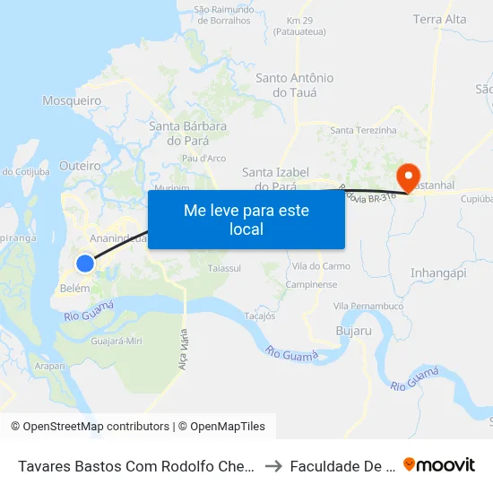 Tavares Bastos Com Rodolfo Chermont | Sentido Leste to Faculdade De Castanhal map