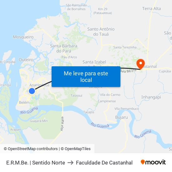 E.R.M.Be. | Sentido Norte to Faculdade De Castanhal map