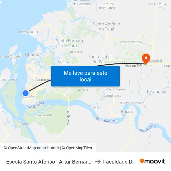 Escola Santo Afonso | Artur Bernardes Com Pass. Das Flores to Faculdade De Castanhal map