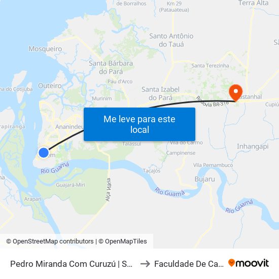 Pedro Miranda Com Curuzú | Sentido Norte to Faculdade De Castanhal map