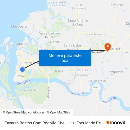 Tavares Bastos Com Rodolfo Chermont | Sentido Oeste to Faculdade De Castanhal map