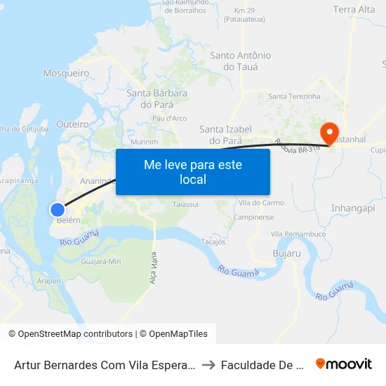 Artur Bernardes Com Vila Esperança | Sentido Sul to Faculdade De Castanhal map