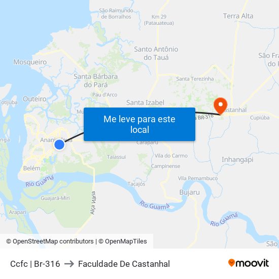 Ccfc | Br-316 to Faculdade De Castanhal map