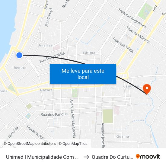 Unimed | Municipalidade Com Doca to Quadra Do Curtume map