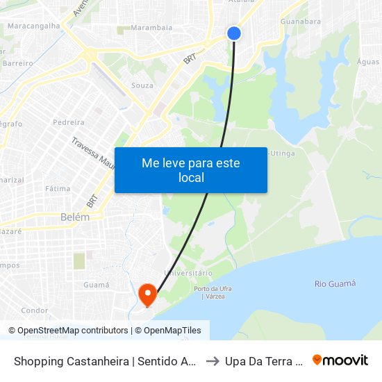 Shopping Castanheira | Sentido Ananindeua to Upa Da Terra Firme map