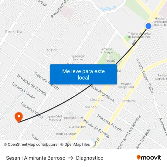 Sesan | Almirante Barroso to Diagnostico map