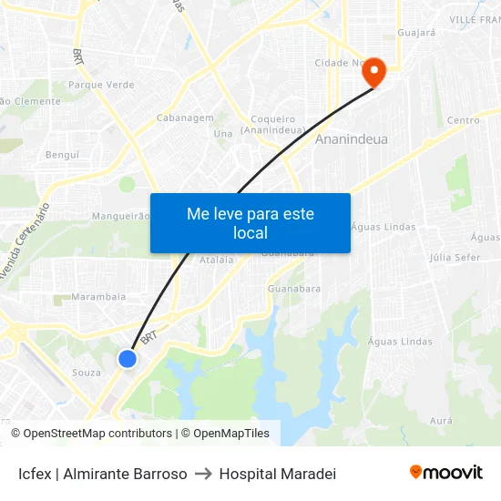 Icfex | Almirante Barroso to Hospital Maradei map
