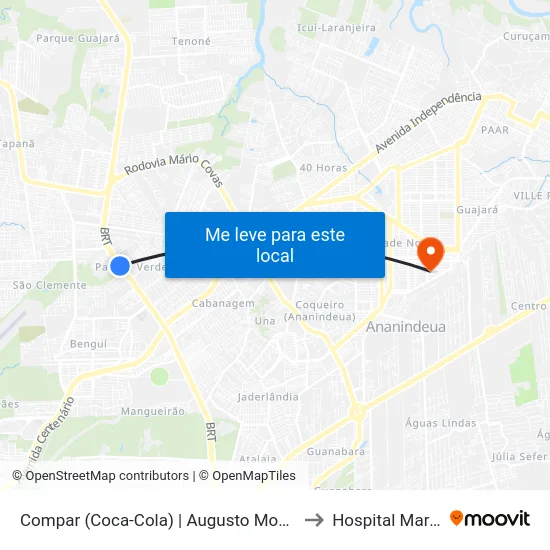 Compar (Coca-Cola) | Augusto Montenegro to Hospital Maradei map