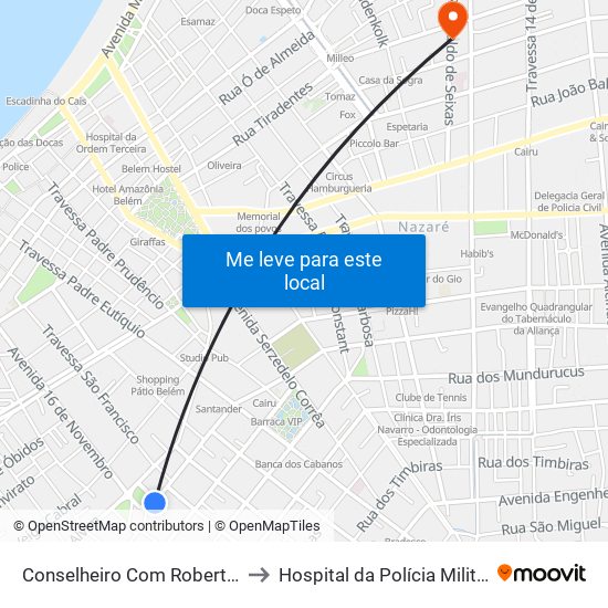 Conselheiro Com Roberto Camelier to Hospital da Polícia Militar do Pará map