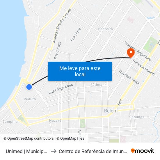 Unimed | Municipalidade Com Doca to Centro de Referência de Imunobiológicos Especiais - CRIE map