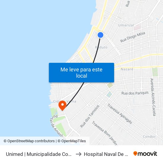 Unimed | Municipalidade Com Doca to Hospital Naval De Belém map