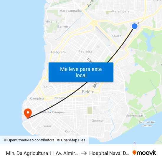 Min. Da Agricultura 1 | Av. Almirante Barroso to Hospital Naval De Belém map
