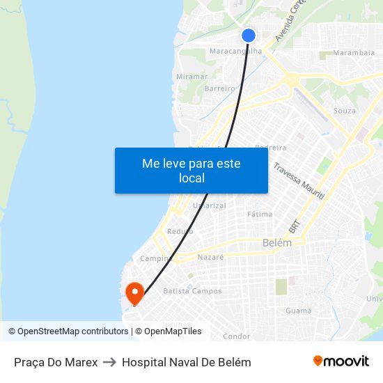 Praça Do Marex to Hospital Naval De Belém map
