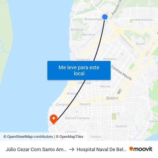 Júlio Cezar Com Santo Amaro to Hospital Naval De Belém map