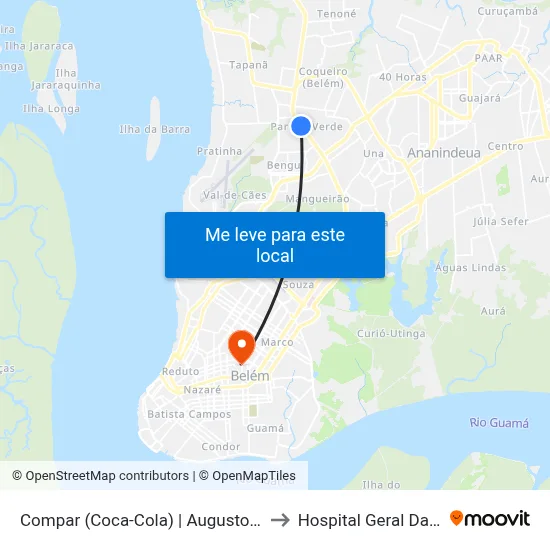 Compar (Coca-Cola) | Augusto Montenegro to Hospital Geral Da Unimed map