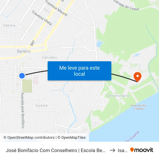 José Bonifácio Com Conselheiro | Escola Bento XV to Isarh map