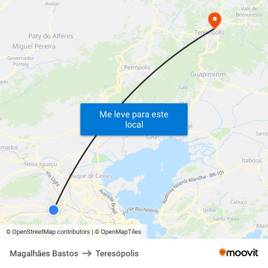 Magalhães Bastos to Teresópolis map