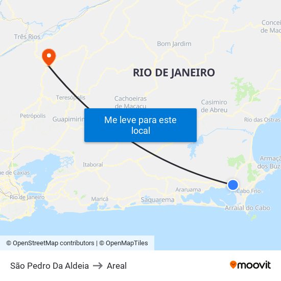 São Pedro Da Aldeia to Areal map