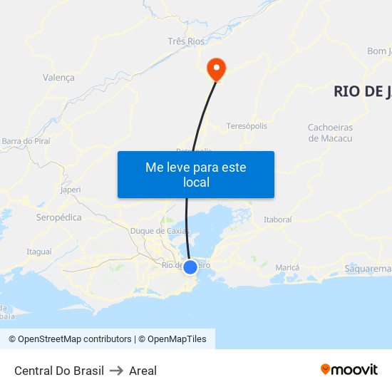 Central Do Brasil to Areal map