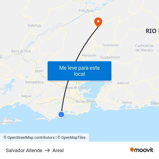 Salvador Allende to Areal map