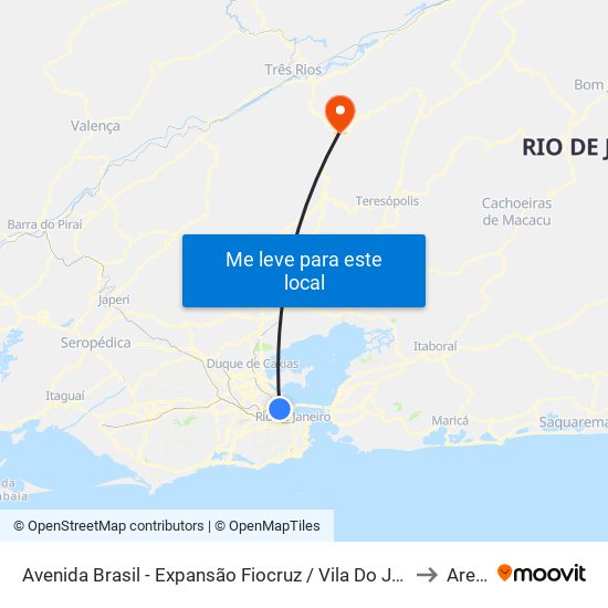 Avenida Brasil - Expansão Fiocruz / Vila Do João to Areal map