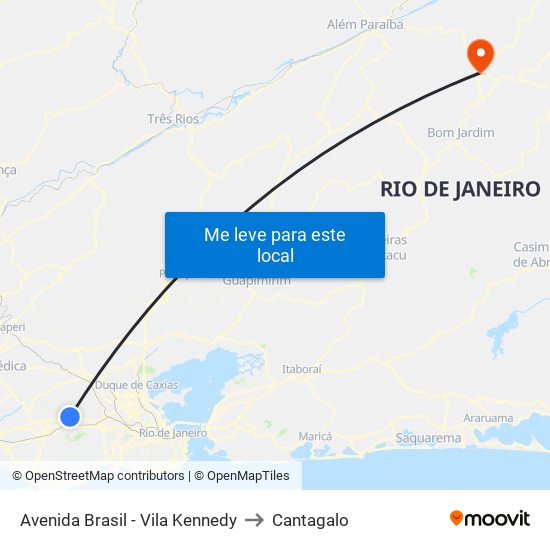 Avenida Brasil - Vila Kennedy to Cantagalo map