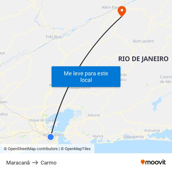 Maracanã to Carmo map