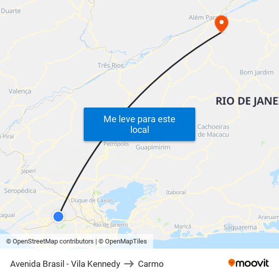 Avenida Brasil - Vila Kennedy to Carmo map