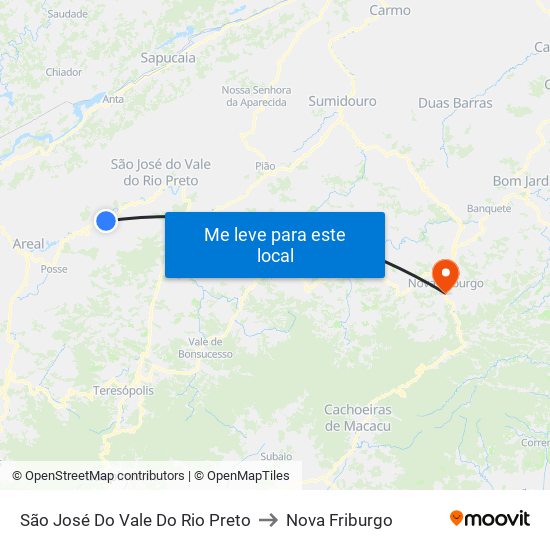 São José Do Vale Do Rio Preto to Nova Friburgo map
