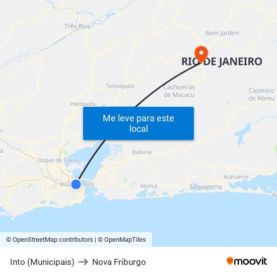 Into (Municipais) to Nova Friburgo map