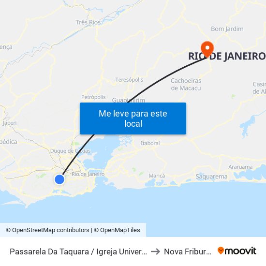 Passarela Da Taquara / Igreja Universal to Nova Friburgo map