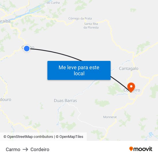 Carmo to Cordeiro map