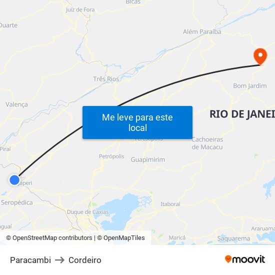 Paracambi to Cordeiro map