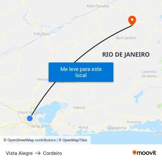 Vista Alegre to Cordeiro map