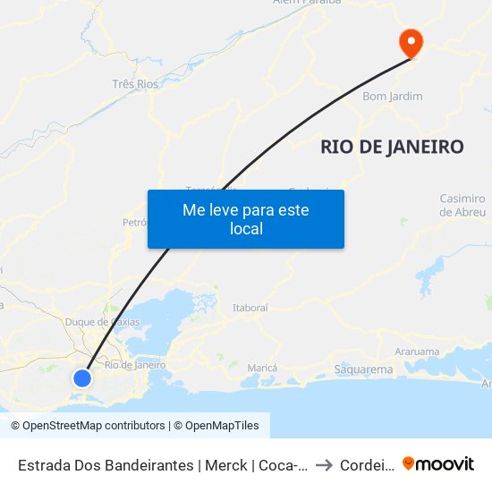 Estrada Dos Bandeirantes | Merck | Coca-Cola to Cordeiro map