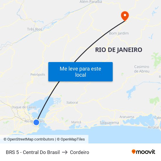 BRS 5 - Central Do Brasil to Cordeiro map